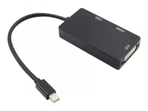 4xem 4XMDPHDMIDVIVGA 3-in-1 Mini Displayport To Vga, Dvi, Hdmi Adapter