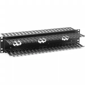 Black RMT107A 2u Horizontal Rackmount Cable Raceway - Double-sided