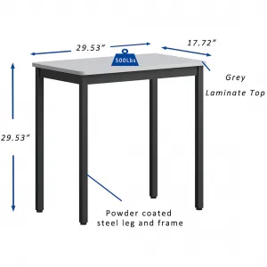 Lorell LLR 60752 Utility Table - Gray Rectangle, Laminated Top - Powde