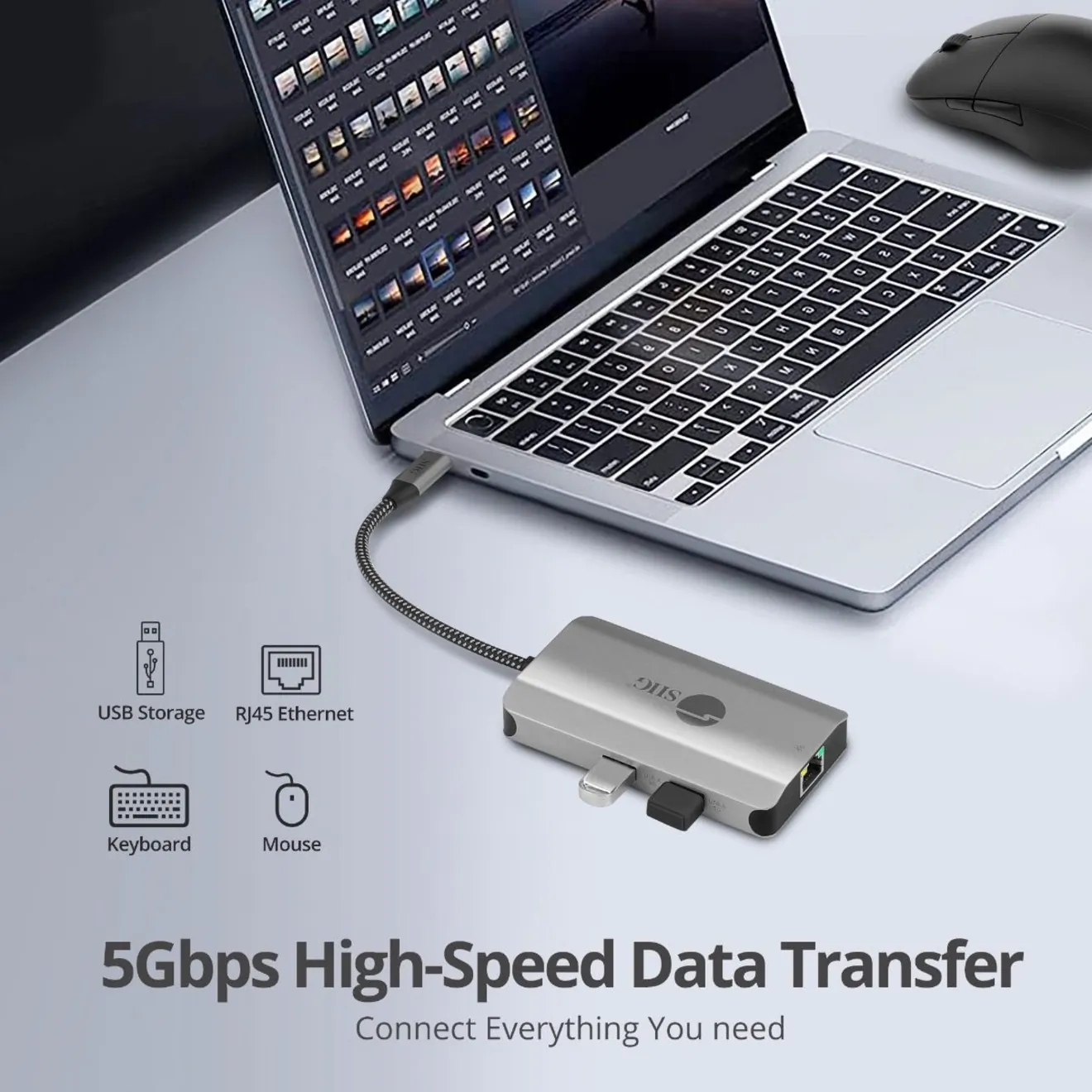 Siig JU-H30L11-S1 Usb-c To Hdmi Hub With Ethernet Adapter