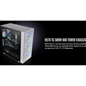 Thermaltake CA-1T9-00M6WN-00 H570 Tg Snow Gaming Case