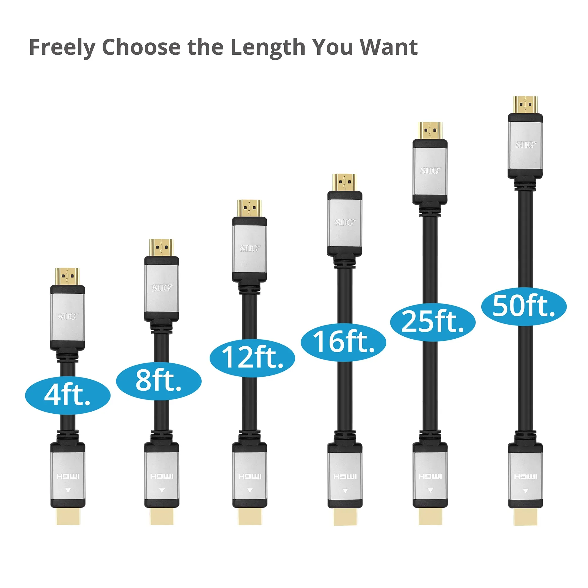 Siig CB-H20T11-S1 Cb Cb-h20t11-s1 8ft 4k High Speed Hdmi Cable 4k@60hz