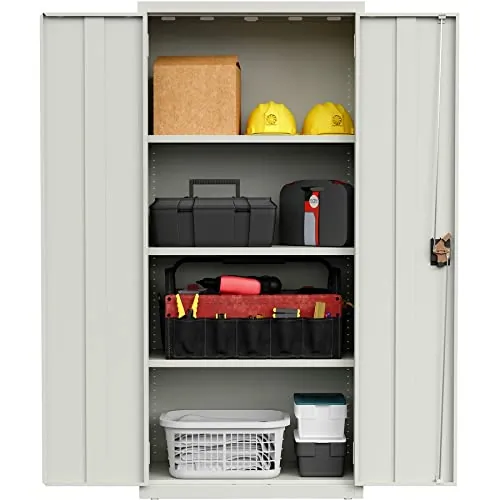 Lorell LLR 69830LGY Slimline Storage Cabinet - 30 X 42 X 66 - 4 X Shel