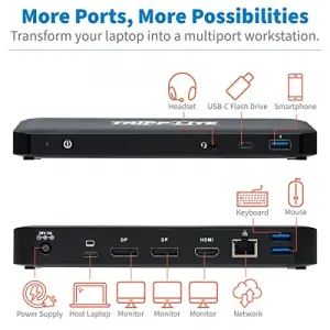 Tripp U442-DOCK8-B Usb-c Dock, Triple Display - 4k 60 Hz Hdmidisplaypo