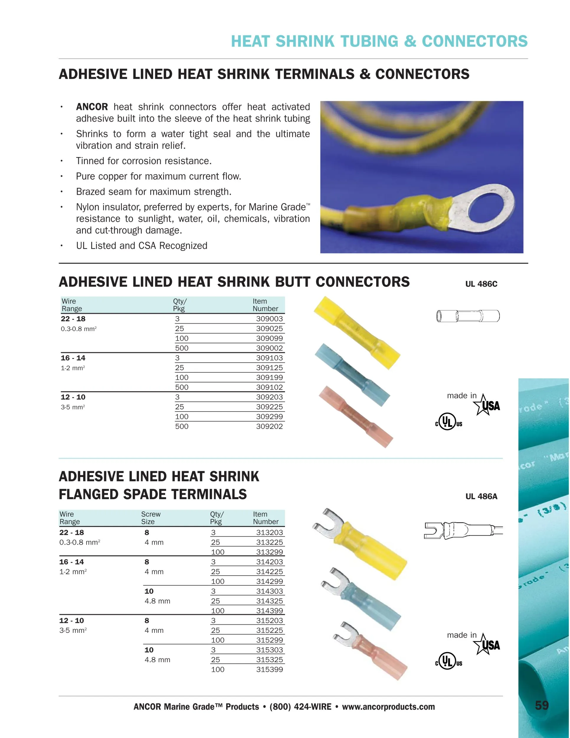 Ancor 314299 Heat Shrink Spade Terminals 8 - 100-pack 16-14 Gauge