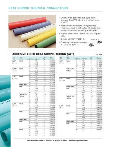 Ancor 302148 Black Heat Shrink Tubing - 316