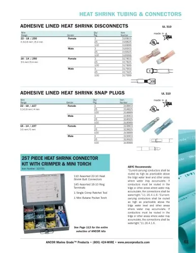 Ancor 316999 22-18 Male Heatshrink Connectors - 100 Pack