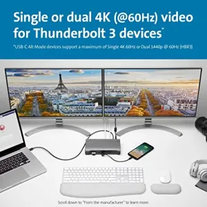 Kensington K34009NA The Sd5600t Thunderbolt 3 And Usb-c Dual 4k Hybrid