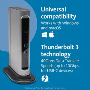 Kensington K34009NA The Sd5600t Thunderbolt 3 And Usb-c Dual 4k Hybrid