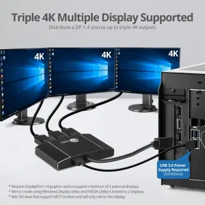 Siig CE-DP0P11-S1 Triple 4k Dp 1.4 To Displayport