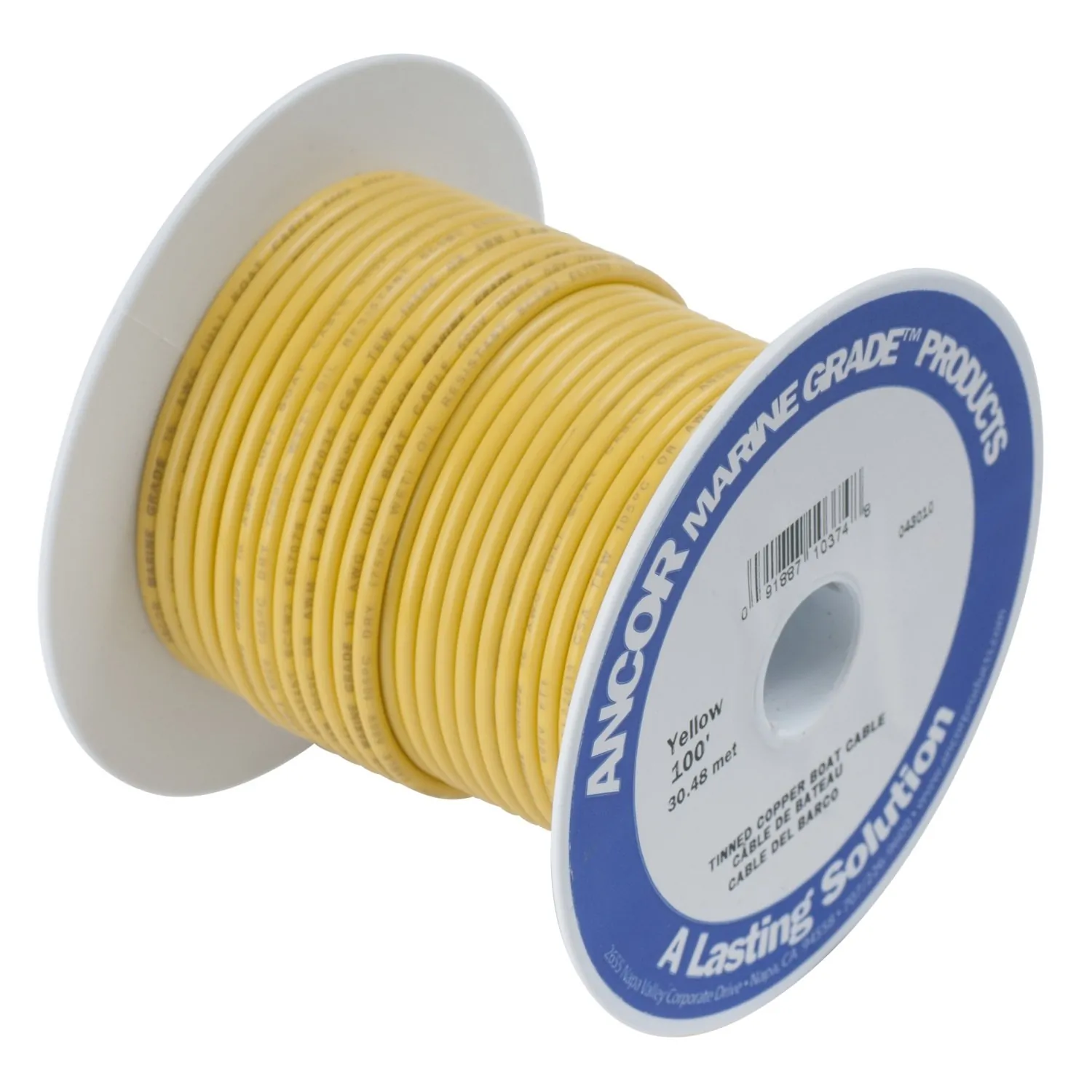 Ancor 117910 20 Awg Yellow Battery Cable - 100 Feet