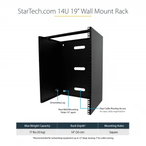 Startech RACK-14U-14-BRACKET 14u Wall Mount Rack, 19in Wall Mount Netw