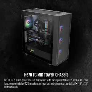 Thermaltake CA-1T9-00M1WN-00 H570 Tg Black Computer Case