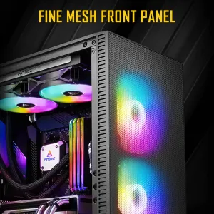 Antec NX410 Mid Tower Argb Gaming Case With Tempered Glass