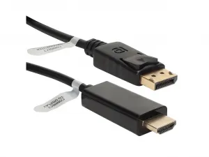 Qvs 3k6398 6ft Displayport To Hdmi Digital A-v Cable - Displayport-hdm