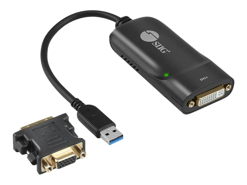 Siig JU-DV0112-S3 Usb 3.0 To Dvi Vga Pro Adapter With Audio Support