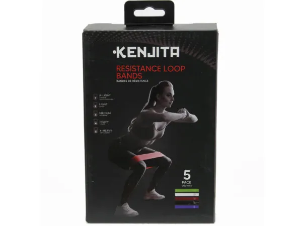 Bulk AB677 Kenjita 5 Pack Resistance Loop Workout Bands