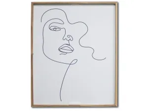 Bulk AC331 22quot; X 28quot; Framed Abstract Line Drawing In Mdf Wood 