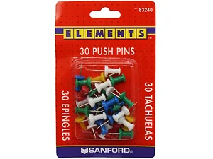 AB852 | Bulk Buys Sanford 30 Count Colorful Push Pin Set