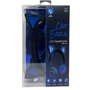 AB843 | Bulk Buys HYPE Blue Cat Ear LED Headphones with