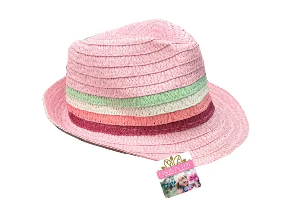 Bulk GA050 Kids Woven Fedora Straw Hat