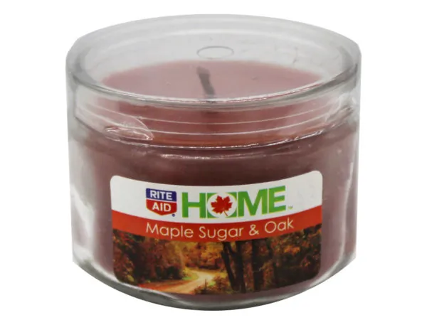 Bulk AB895 True Living 3oz Maple Sugar Oak Scented Candle