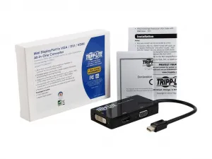 Tripp P137-06N-HDV 6in Mini Displayport To Vga  Dvi  Hdmi Adapter Conv