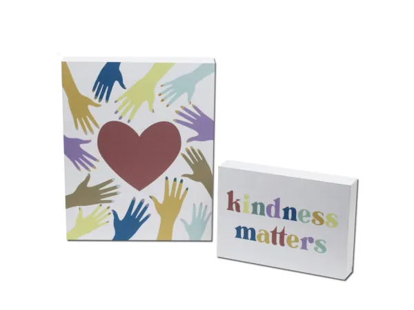 Bulk AC325 2 Pack Wall Decor Kindness Matters Amp; Hands To Heart