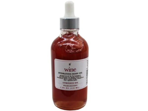 Bulk AC558 4oz Wine Shimmer Hydrating Body Oil