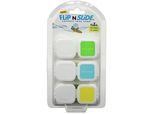Bulk Buys Flip n Slide 3-Pack Flip Top Contact Lens Cases