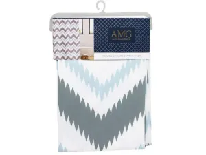 Bulk AC577 Amg Bath Collection 70quot; X 72quot; Blue Zig Zag Print Pe