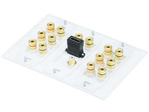 Monoprice 6907 Distrib Wall Plate 3-gang 7.1 Surround