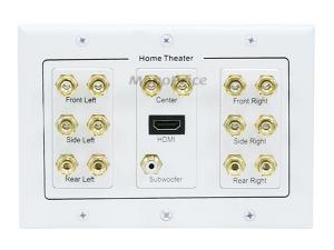 Monoprice 6907 Distrib Wall Plate 3-gang 7.1 Surround