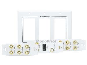 Monoprice 6907 Distrib Wall Plate 3-gang 7.1 Surround