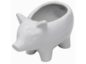 Bulk AC294 Leisure Arts Ceramic 3.5quot; White Pig Vase