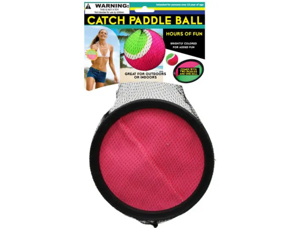 Bulk GA082 Hook And Loop Catch Paddle Set With Ball