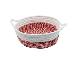 AC116 | Bulk Buys Colorful Round Cotton Basket with Handle