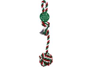 Bulk AB879 Knotted Ball Dog Toy With Twisted Rope Pull Handle