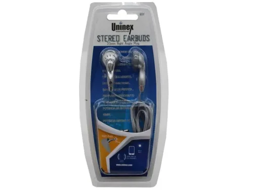 AC688 | Bulk Buys Stereo Earbuds with Right Angle Plug
