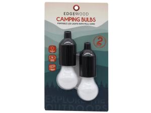 Bulk AC704 Edgewod 2 Pack Led Camping Bulb Lights With Pull Cord In Bl