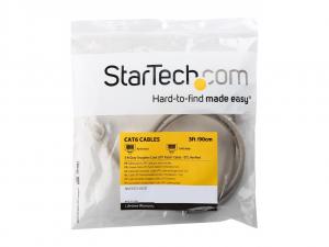 Startech N6PATCH3GR 3ft Cat6 Ethernet Cable - Gray Snagless Gigabit - 