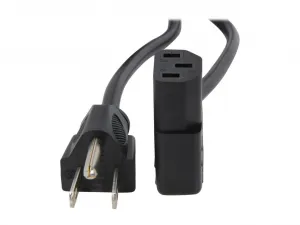 Startech PXT101L 6ft (2m) Computer Power Cord, Nema 5-15p To Right Ang