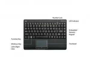 Adesso WKB-4110 Keyboard Wkb-4110ub Slim Touch Wireless Mini Touchpad 