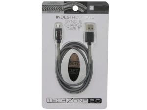 Bulk AD234 Tech Zone 3 Foot Indestructible Micro Usb 2.0 Cable