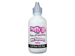 AD392 | Bulk Buys Puffy 3D Shiny White Paint - 4.25oz Bottle