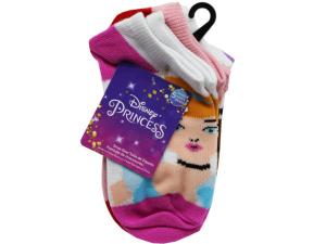 Bulk AD221 Disney Princess 5 Pack Love And Kisses Girls Ankles Socks I