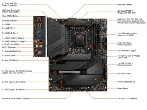 Msi Z590UNIFYX Mb Meg Z590 Unify-x Z590 Socket1200 Ddr4 Pcie Atx Retai