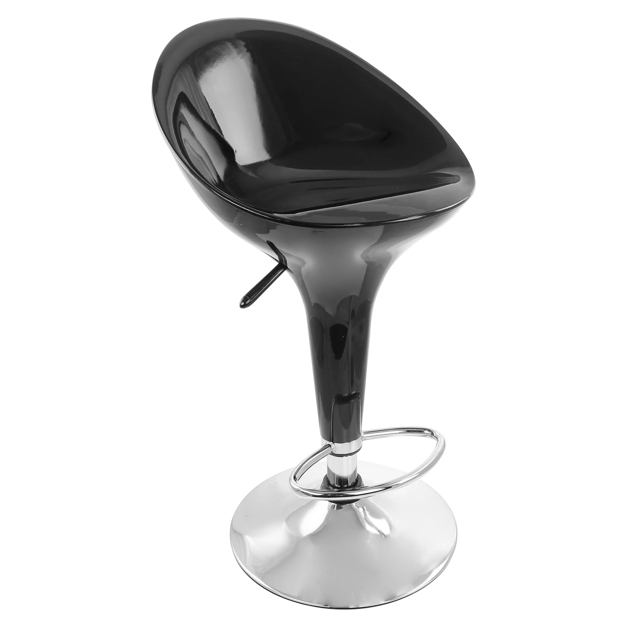 Elama ELM-803-BLK 2 Piece Modern Bombo Adjustable Bar Stool In Black W