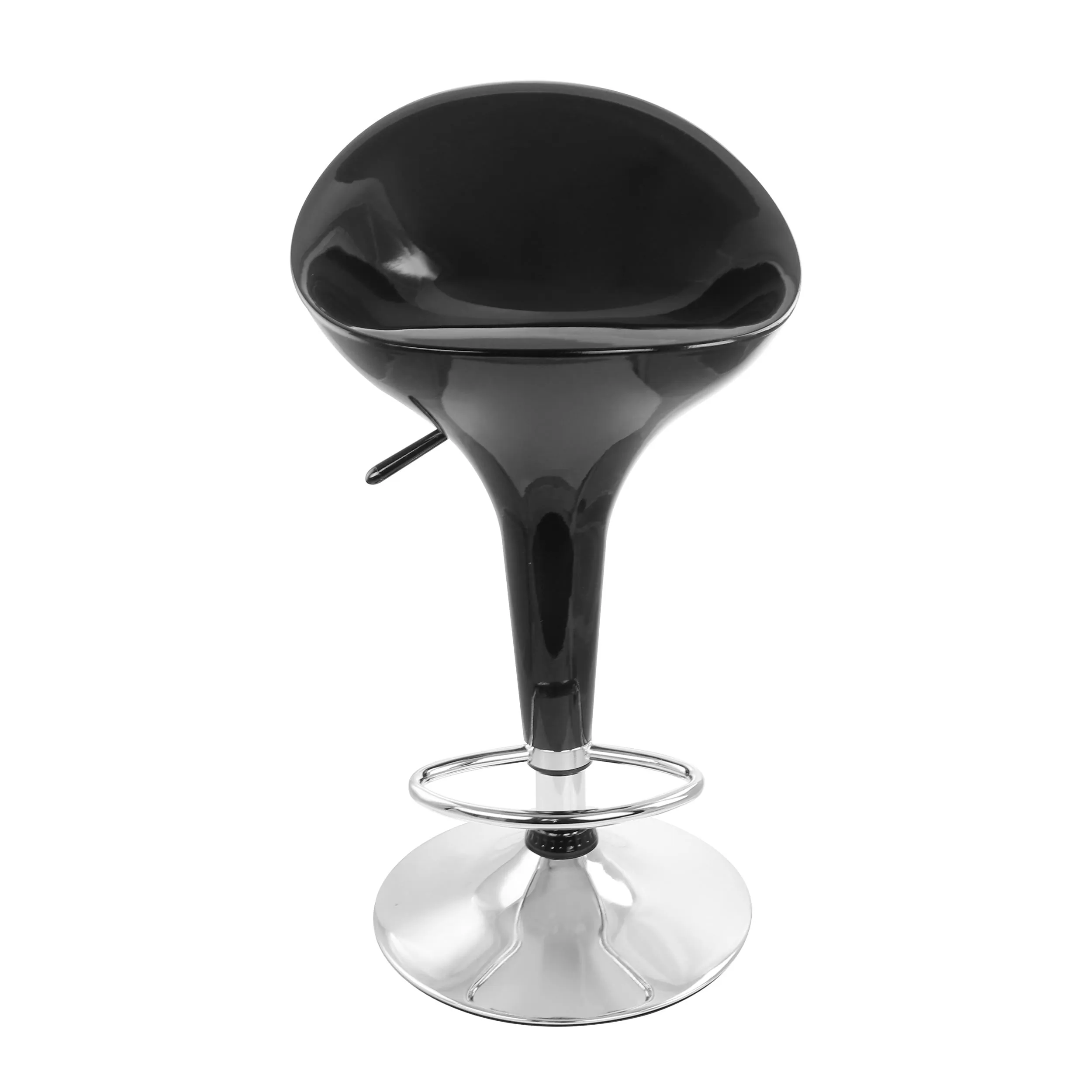 Elama ELM-803-BLK 2 Piece Modern Bombo Adjustable Bar Stool In Black W