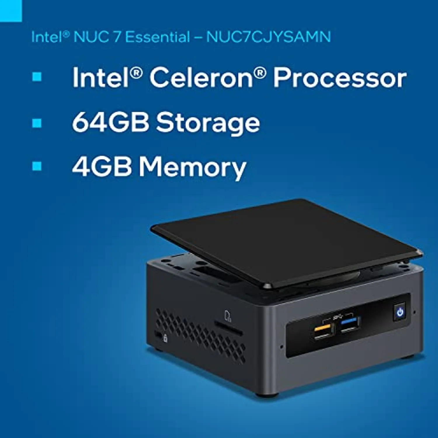 Intel BOXNUC7CJYSAMN1 Celeron Nuc 64gb Emmc 4gb Mem